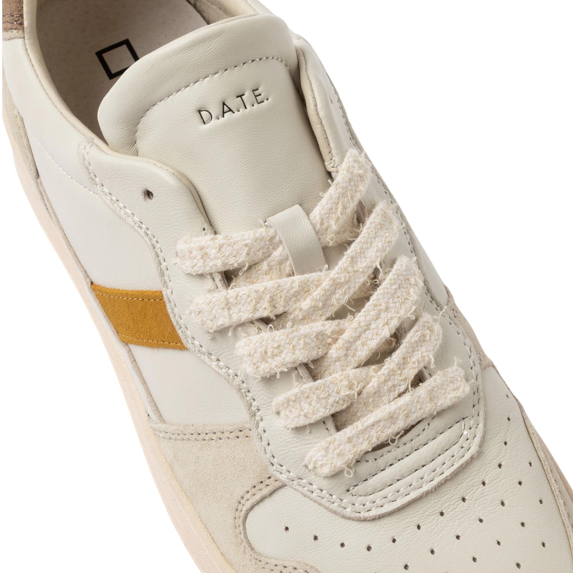 D.A.T.E. Court 2.0 C2-VC-IV sneaker uomo in pelle vintage calf ivory 