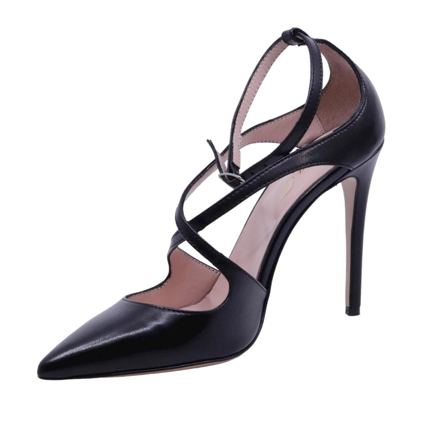 Décolleté donna Anna F 1492 in elegante pelle di colore nero 