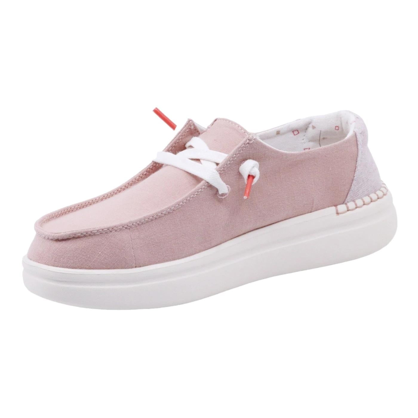 Hey Dude Wendy Rise sneaker donna in misto lino rosa 