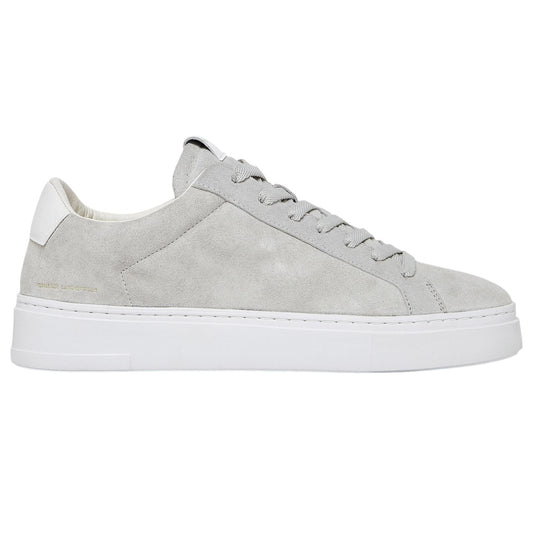 Sneaker uomo Crime London 17705 Extralight in camoscio ghiaccio e talloncino in pelle martellata bianca 