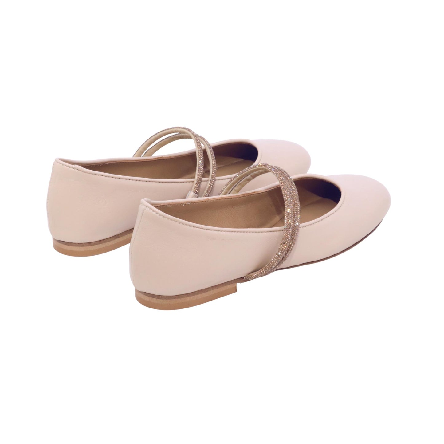 Anna F 1818 ballerina donna 1818 in pelle nappa gesso rosato con strass 
