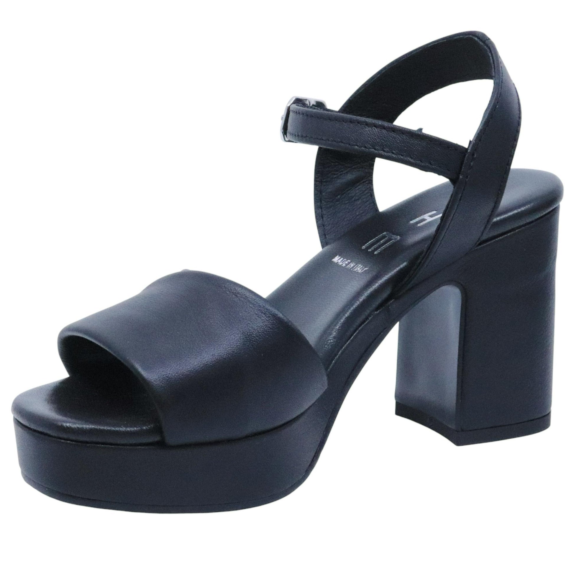 Sandalo con tacco Ehm Randy in pelle nera 