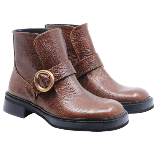 RAS 7857 stivaletto da donna in pelle brandy 