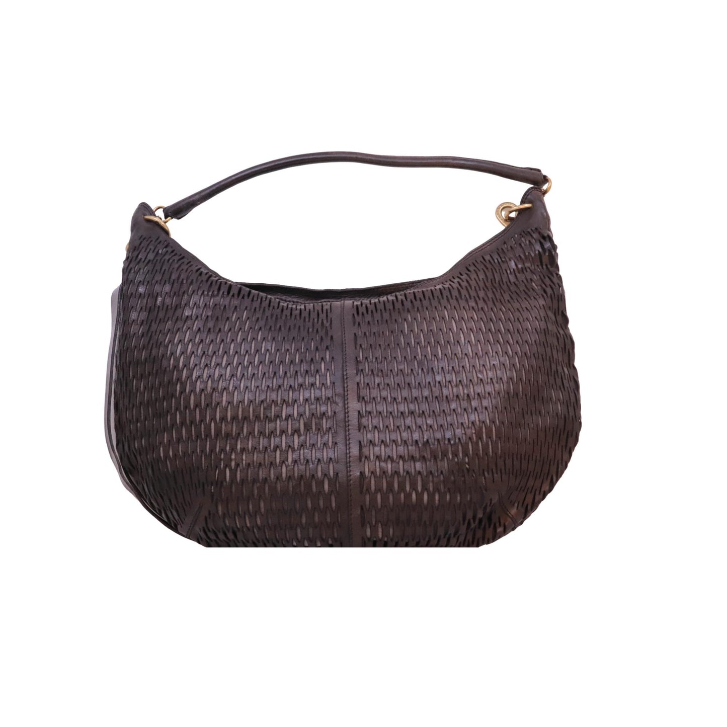 Campomaggi Anastasia L C044200 monospalla donna in pelle vacchetta laserata grigio Made in Italy 
