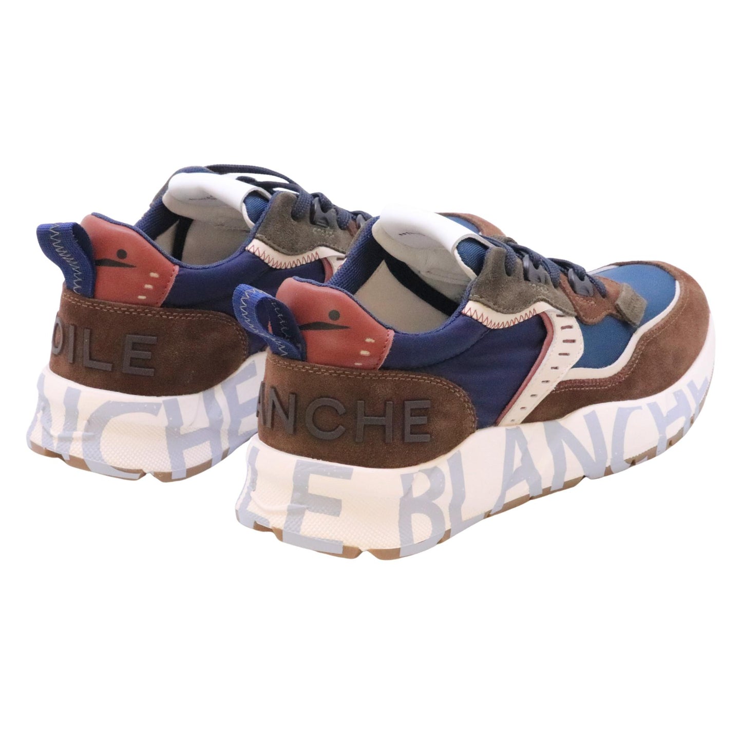 Voile Blanche Club01 sneaker uomo suede e tessuto marrone e navy 