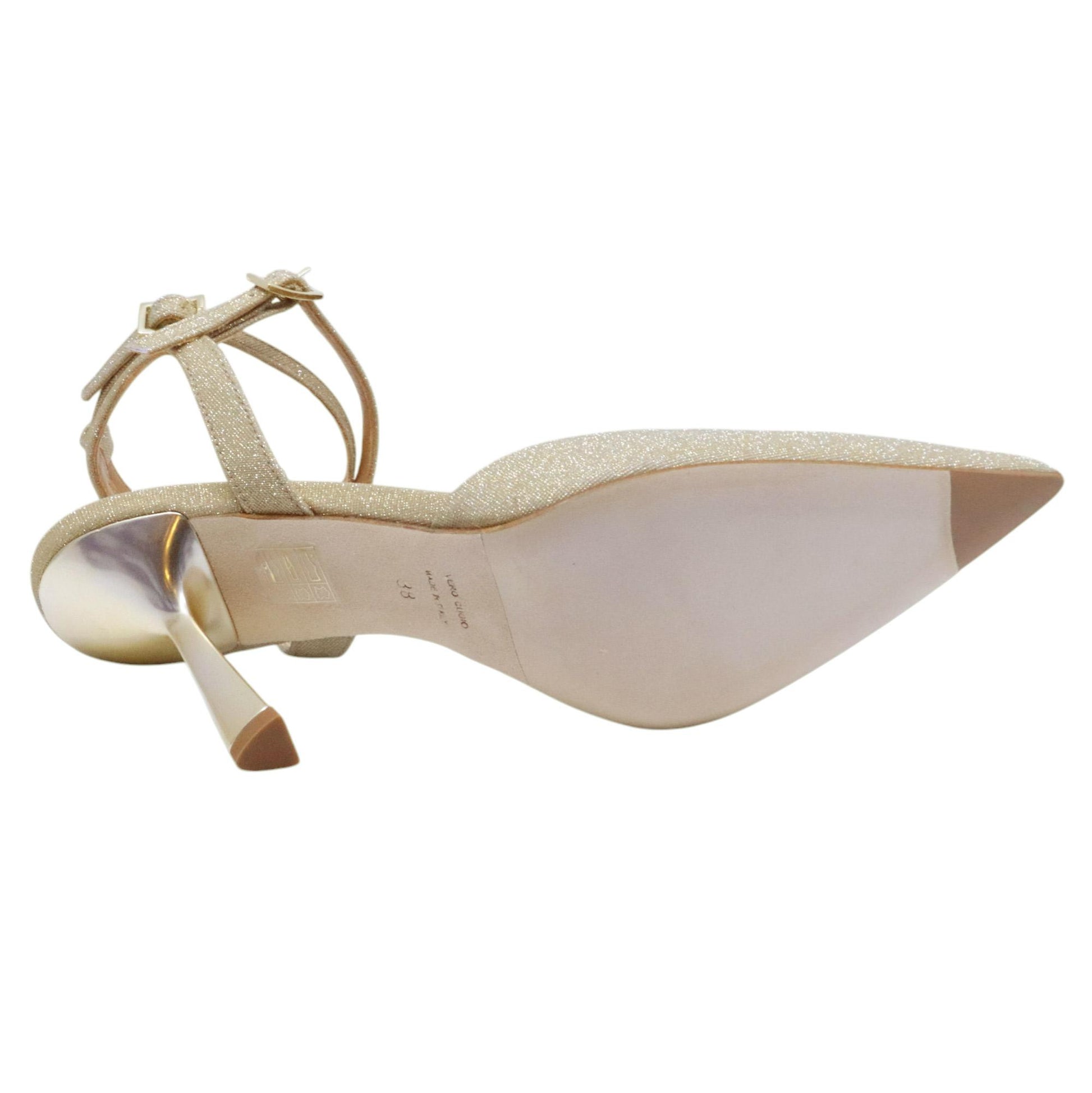 Slingback donna Chantal 1967 in pelle platino luminosa 