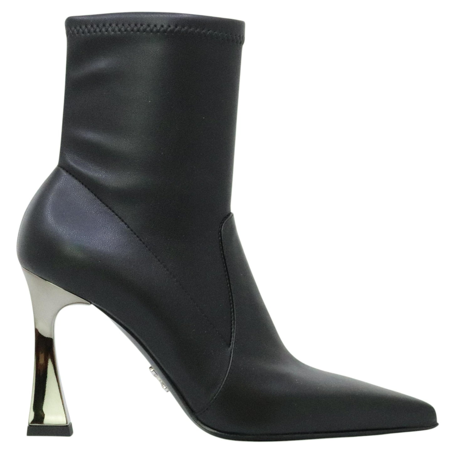 Sergio Levantesi Melita56 tronchetto donna in pelle nera e ecopelle 