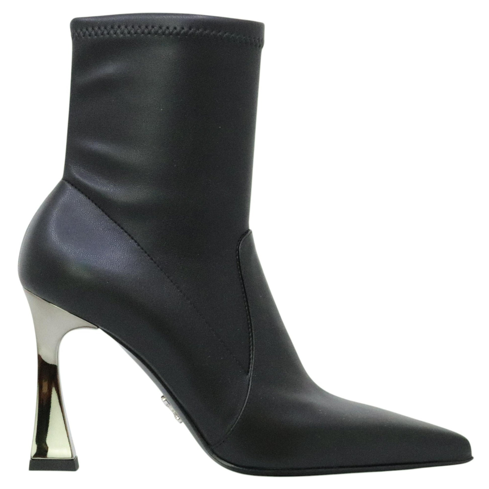 Sergio Levantesi Melita56 tronchetto donna in pelle nera e ecopelle 