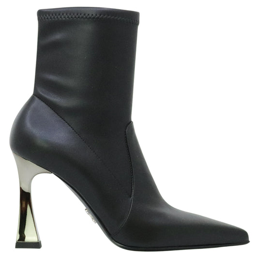 Sergio Levantesi Melita56 tronchetto donna in pelle nera e ecopelle 