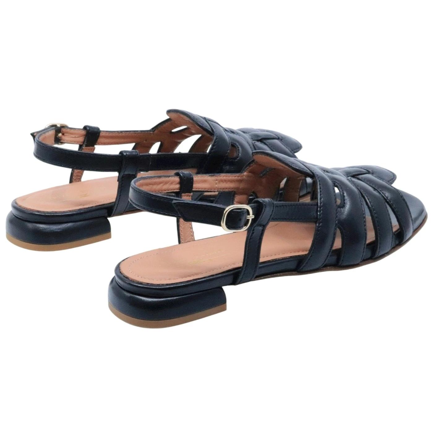 Sandalo donna Triver Flight 566 in pelle nera 
