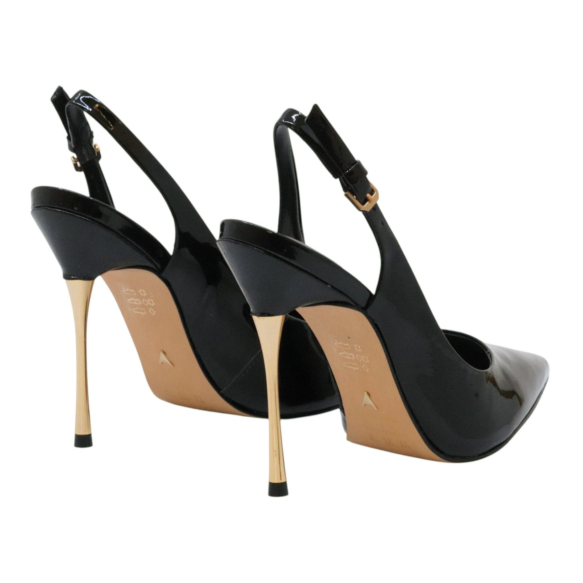 Carrano 151285 slingback donna pelle vernice nera 