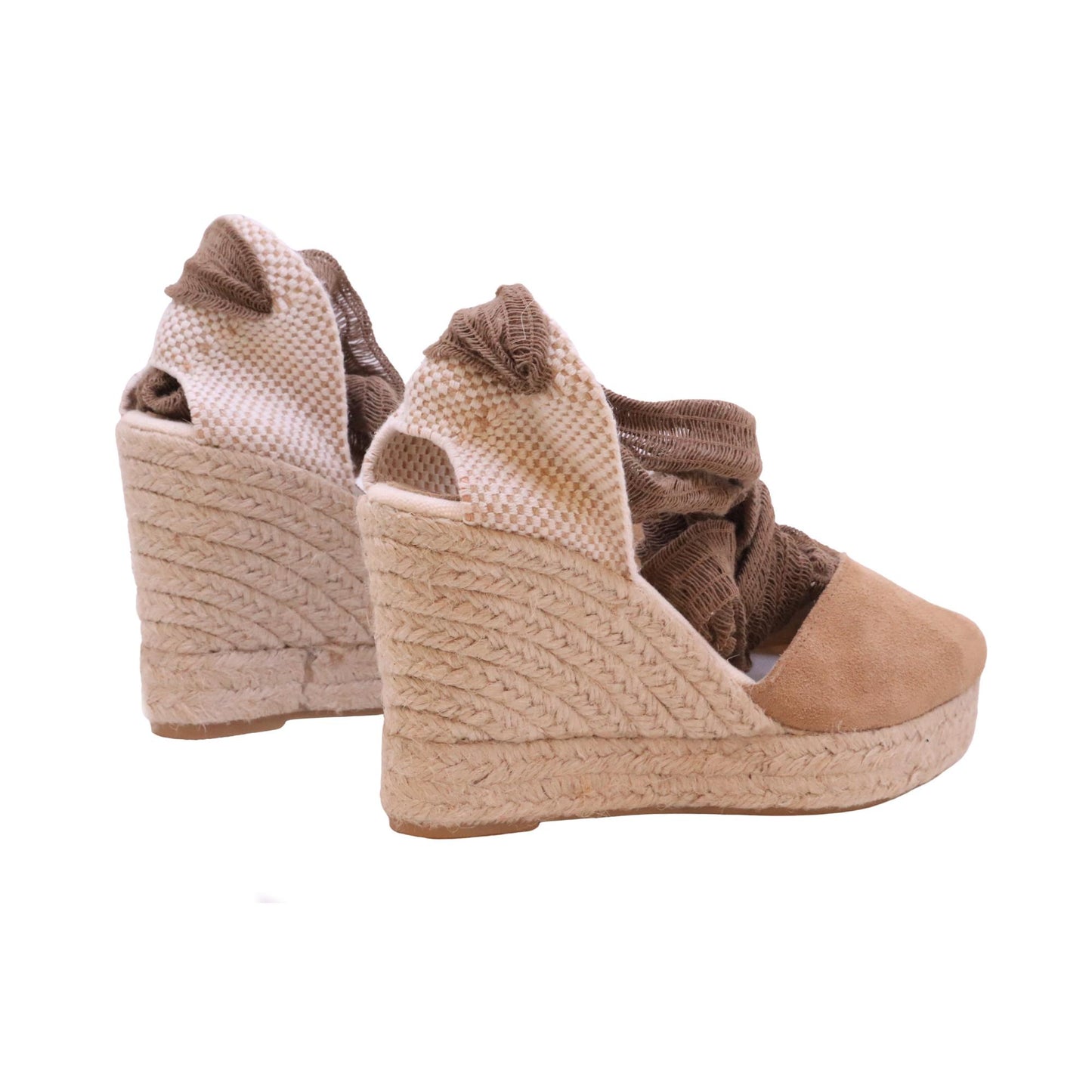 Lagoa Melilla espadrillas donna con zeppa in camoscio marrone 