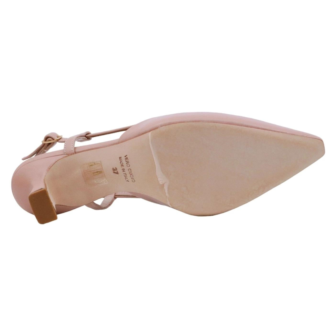 Slingback donna The Seller EN809 in pelle nappata color nude 