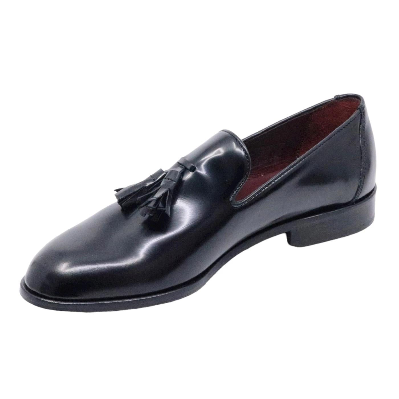 Mocassino Antica Cuoieria da uomo in pelle nera spazzolata 