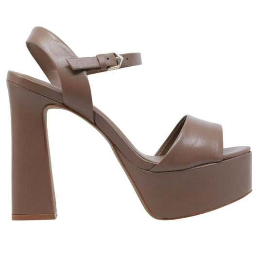 Sandalo con tacco Carrano 172035 in pelle marrone 