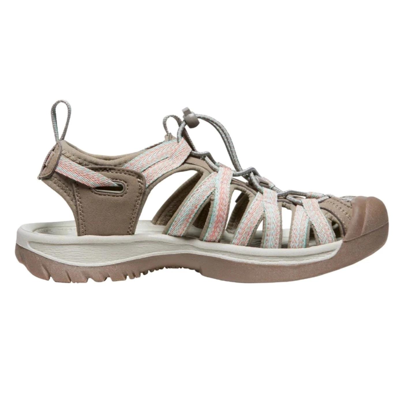 Sandalo donna Keen Whisper1022810 con elastico bianco e corallo 