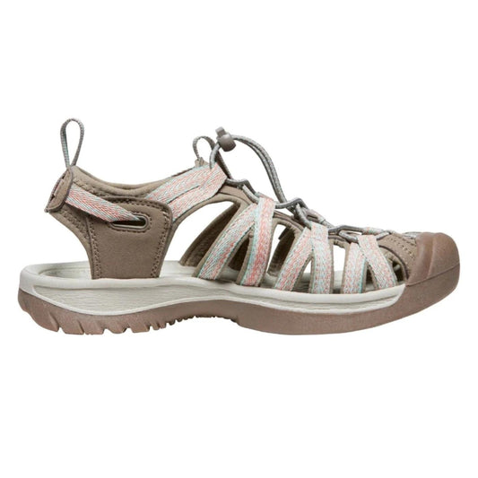 Sandalo donna Keen Whisper1022810 con elastico bianco e corallo 