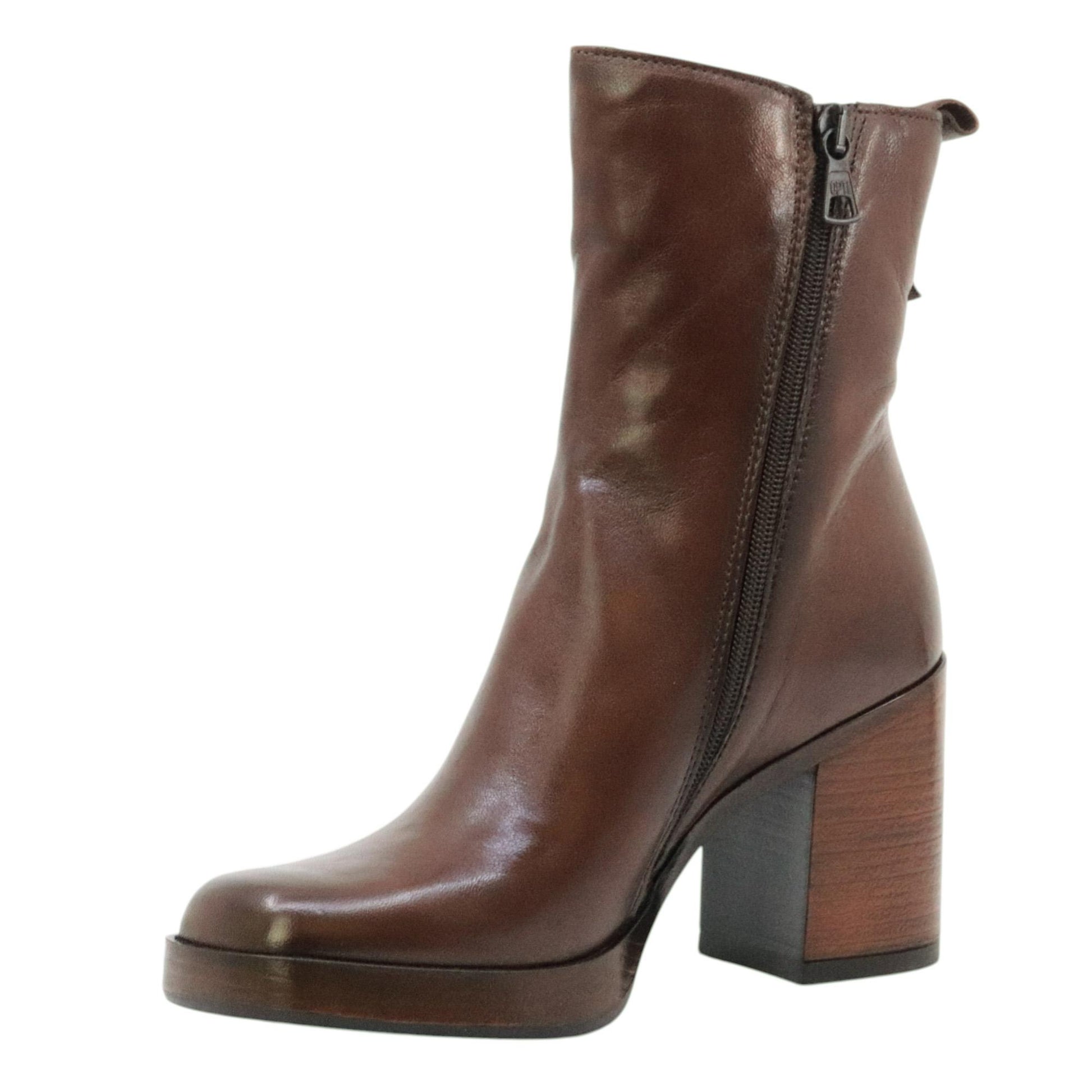 MJUS Maddalena P96212 stivaletto donna in pelle marrone cioccolato 