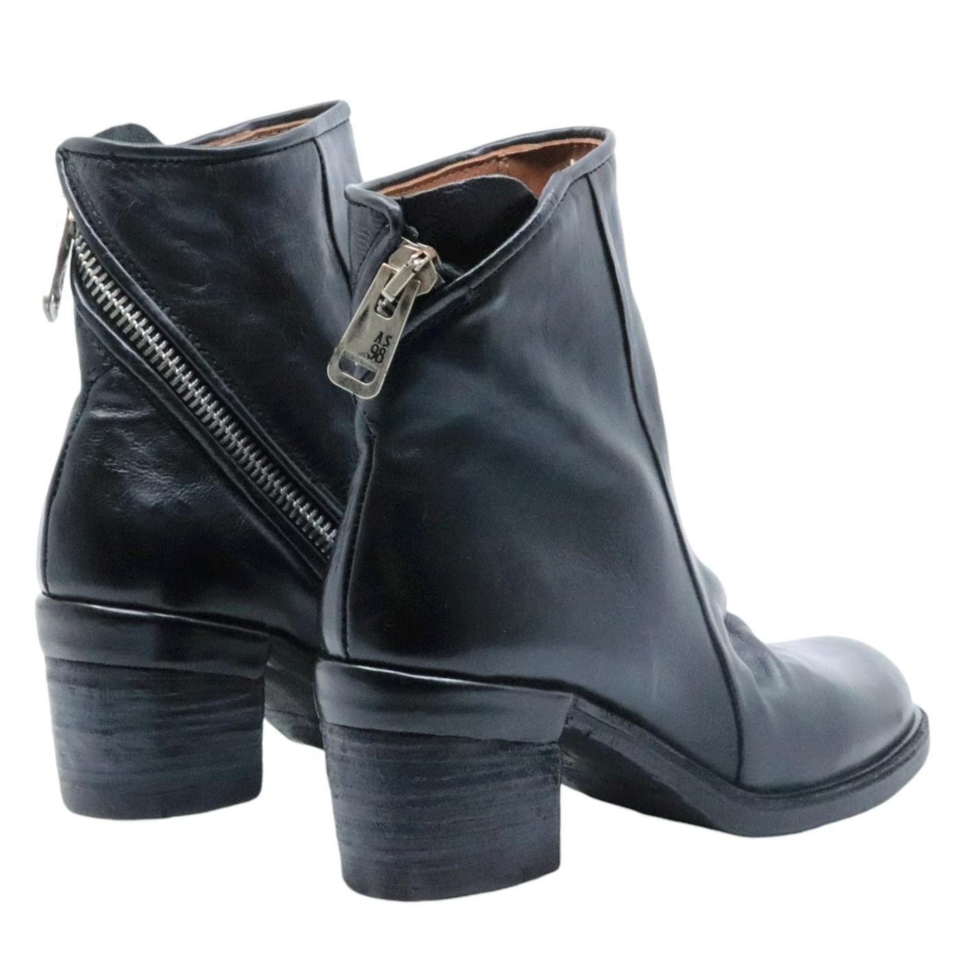 Tronchetto donna AS98 Jase A24208 in pelle nera 