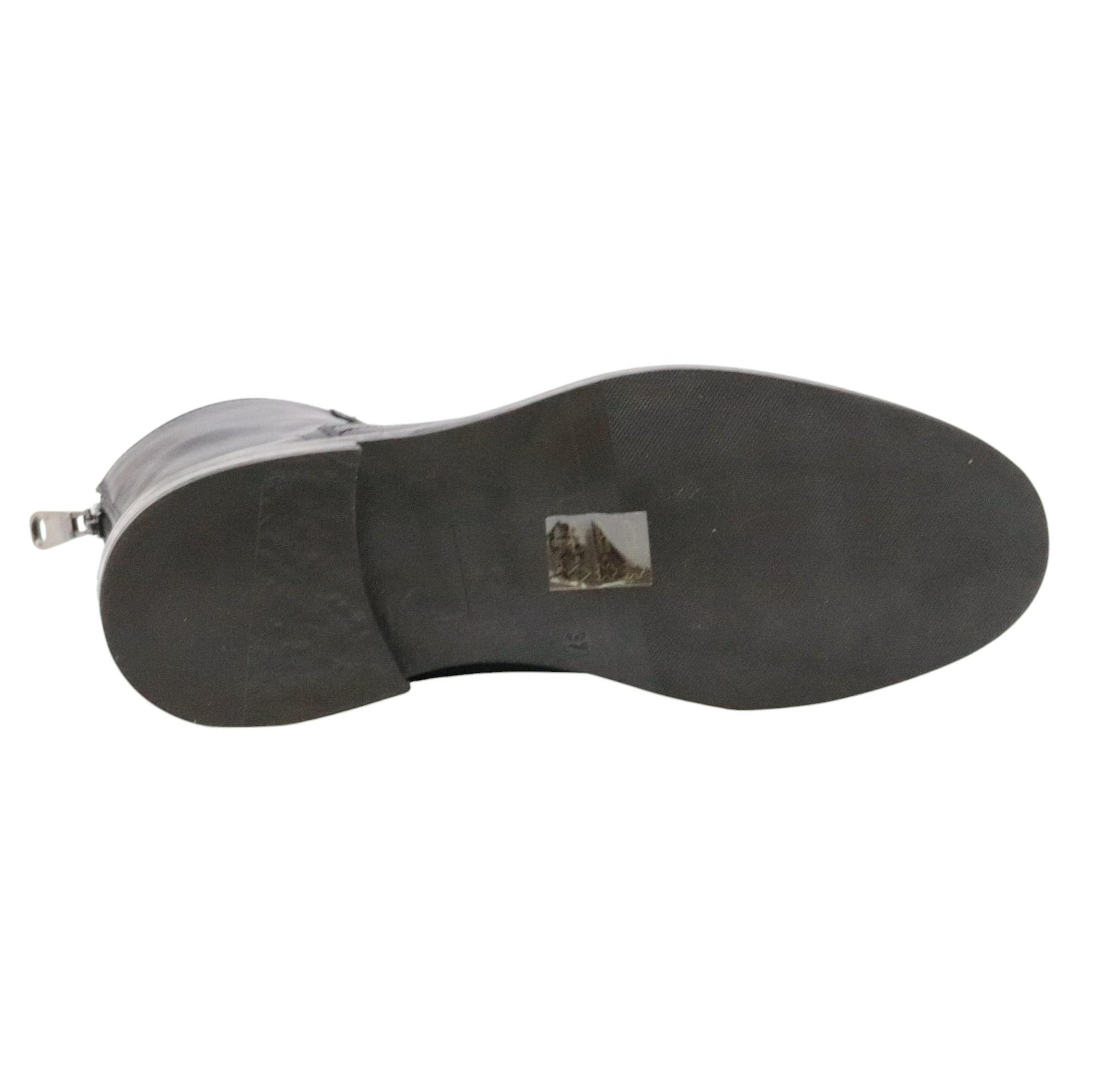 Curiositè 2629 stivaletto donna in pelle nera con zip posteriore 