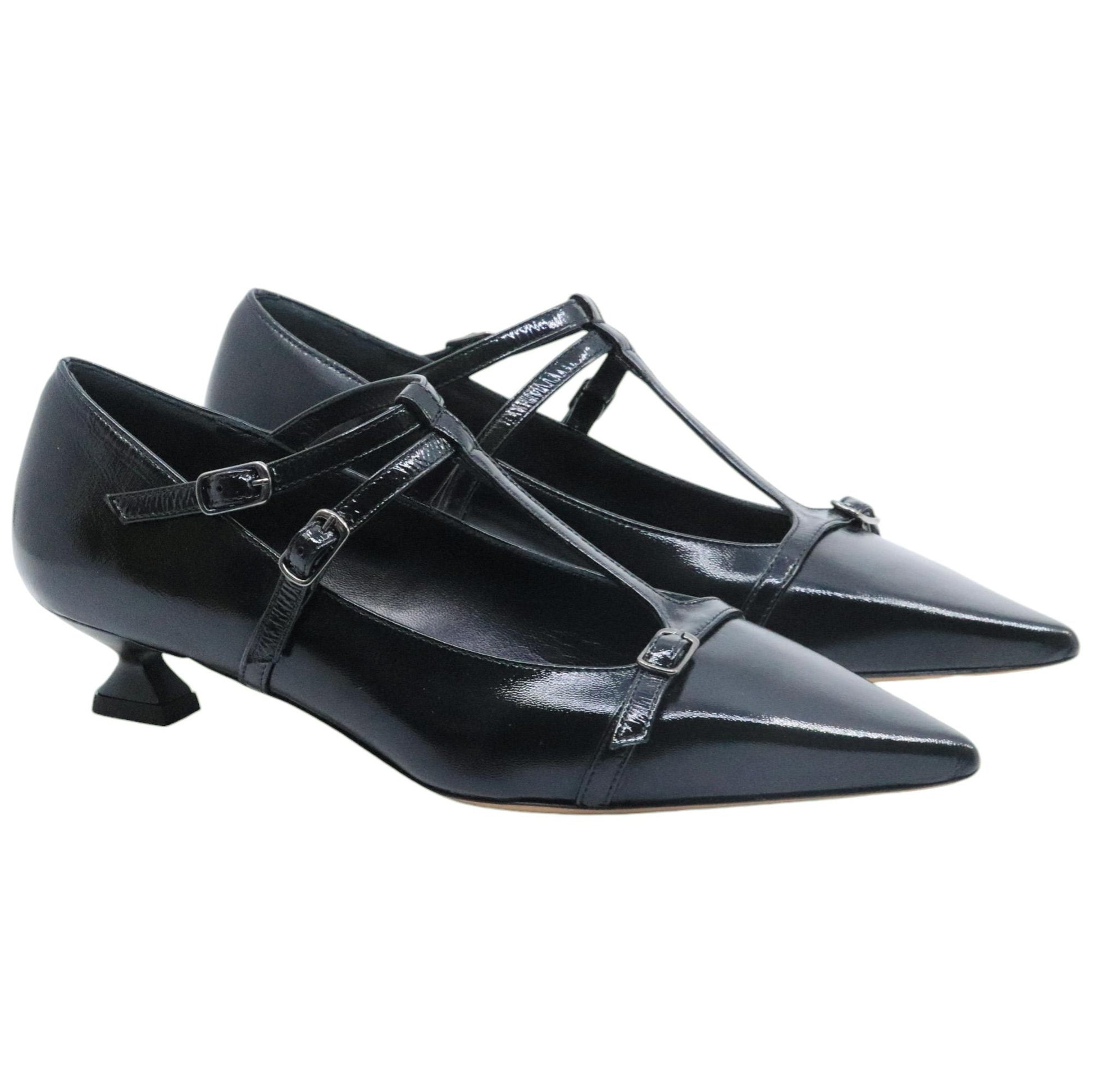 Décolleté donna The Seller SS103 in pelle verlux nera 