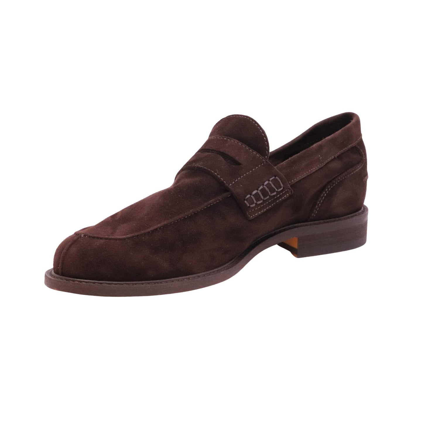 Antica Cuoieria 23115 Amalfi mocassino uomo in camoscio marrone con suola in cuoio 