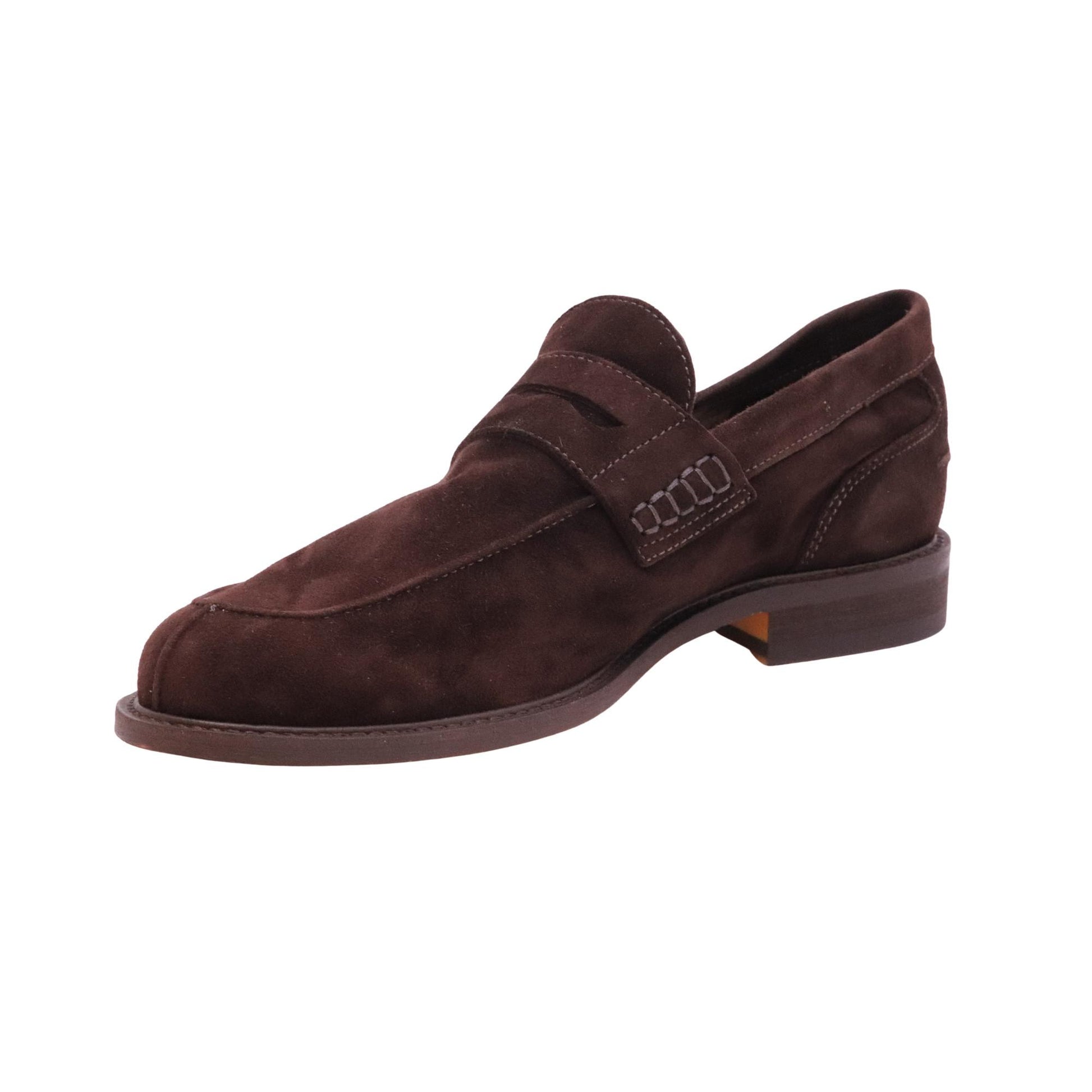 Antica Cuoieria 23115 Amalfi mocassino uomo in camoscio marrone con suola in cuoio 