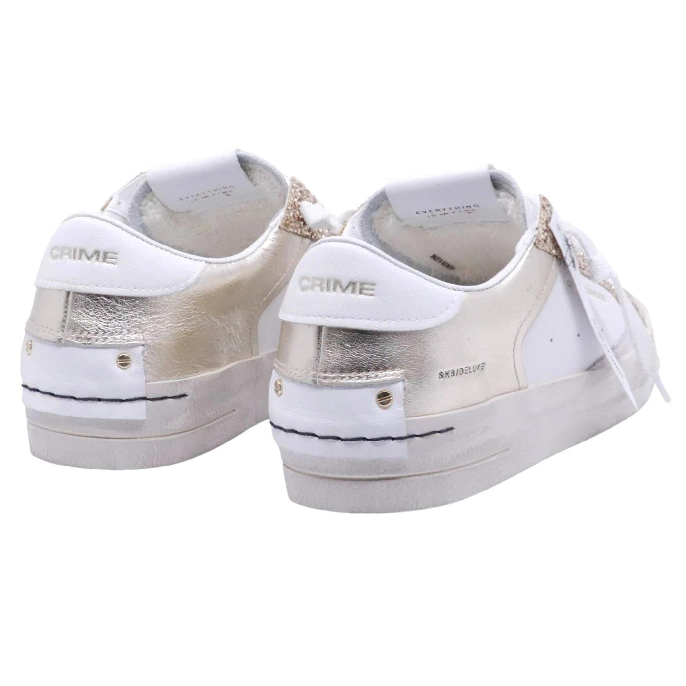 Sneaker donna Crime London Sk8 Deluxe 27107 in pelle bianca 