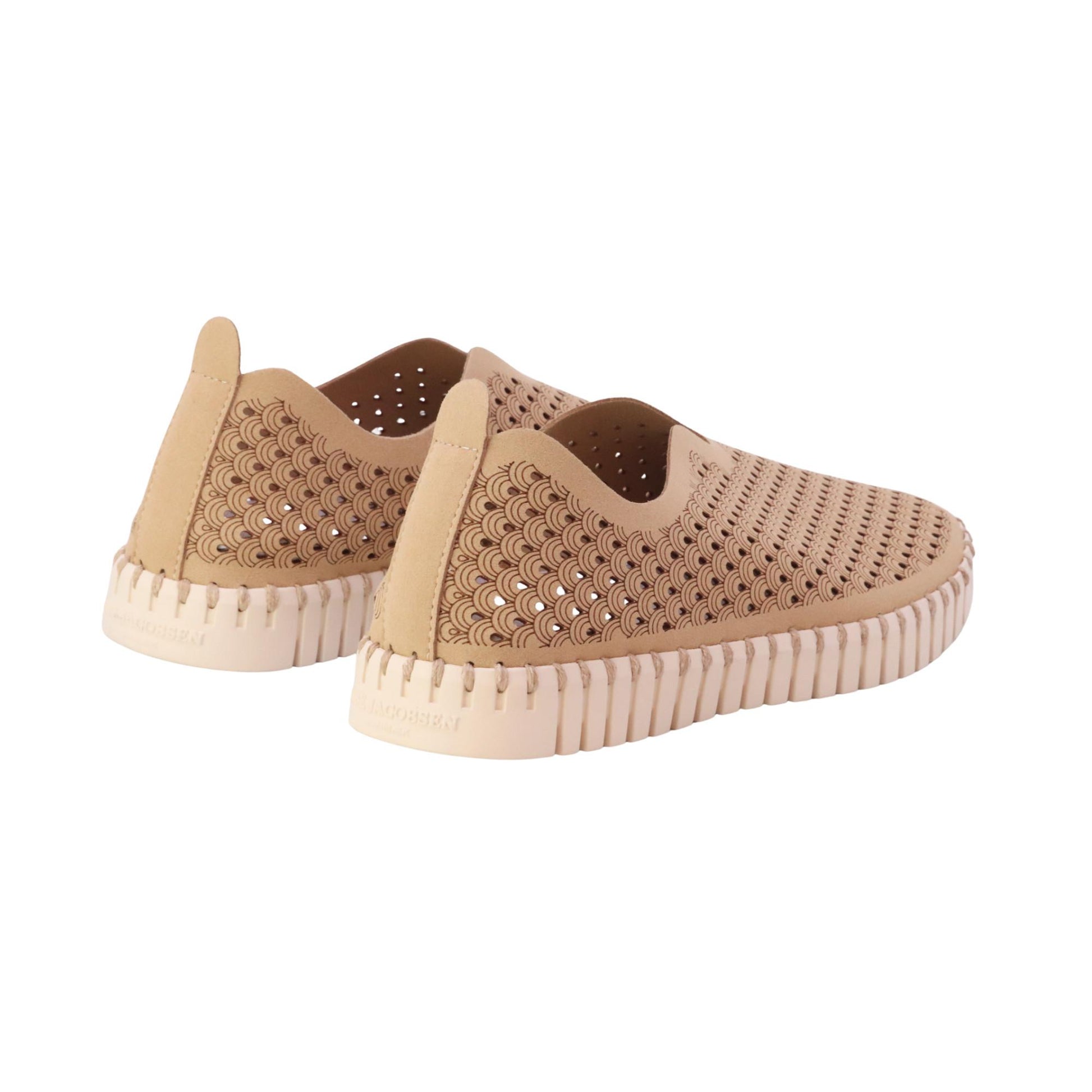 Ilse Jacobsen Tulip 3275 mocassino slip-on donna in microfibra riciclata color latte traforata 