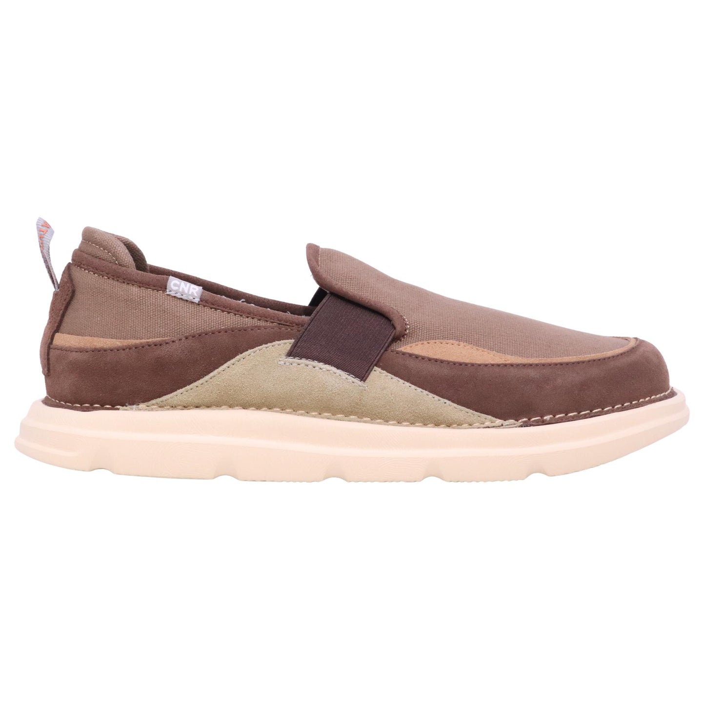 CNR Easy Clip sneaker uomo in camoscio e tessuto dark brown senza lacci casual comfort 