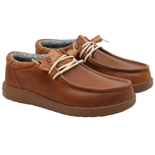 Hey Dude Wally Grip Craft sneaker uomo in pelle cuoio 