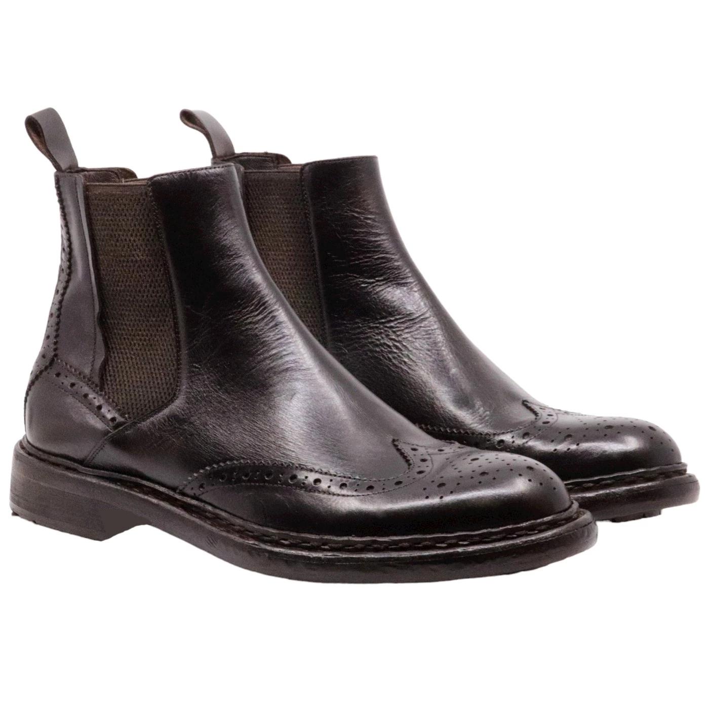 Chelsea Boot da uomo Crispiniano 483 in pelle di colore marrone 