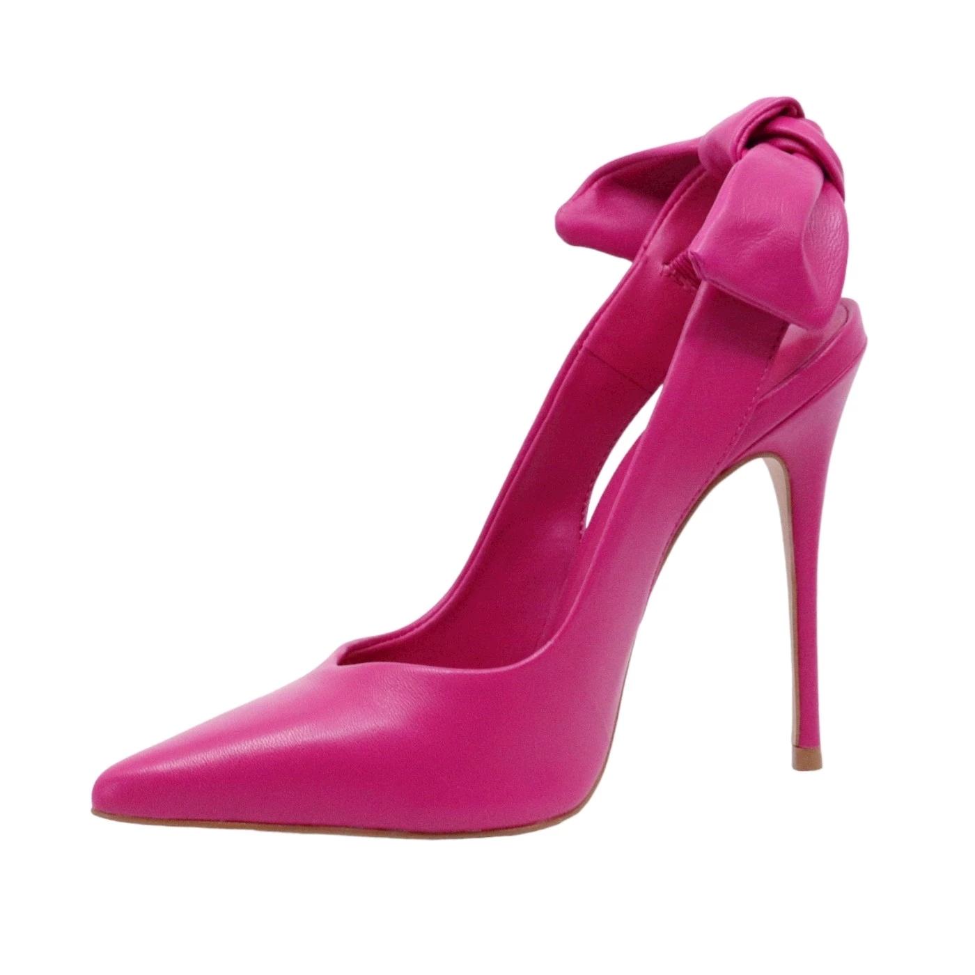Slingback donna Carrano 404052 in pelle di colore fucsia 
