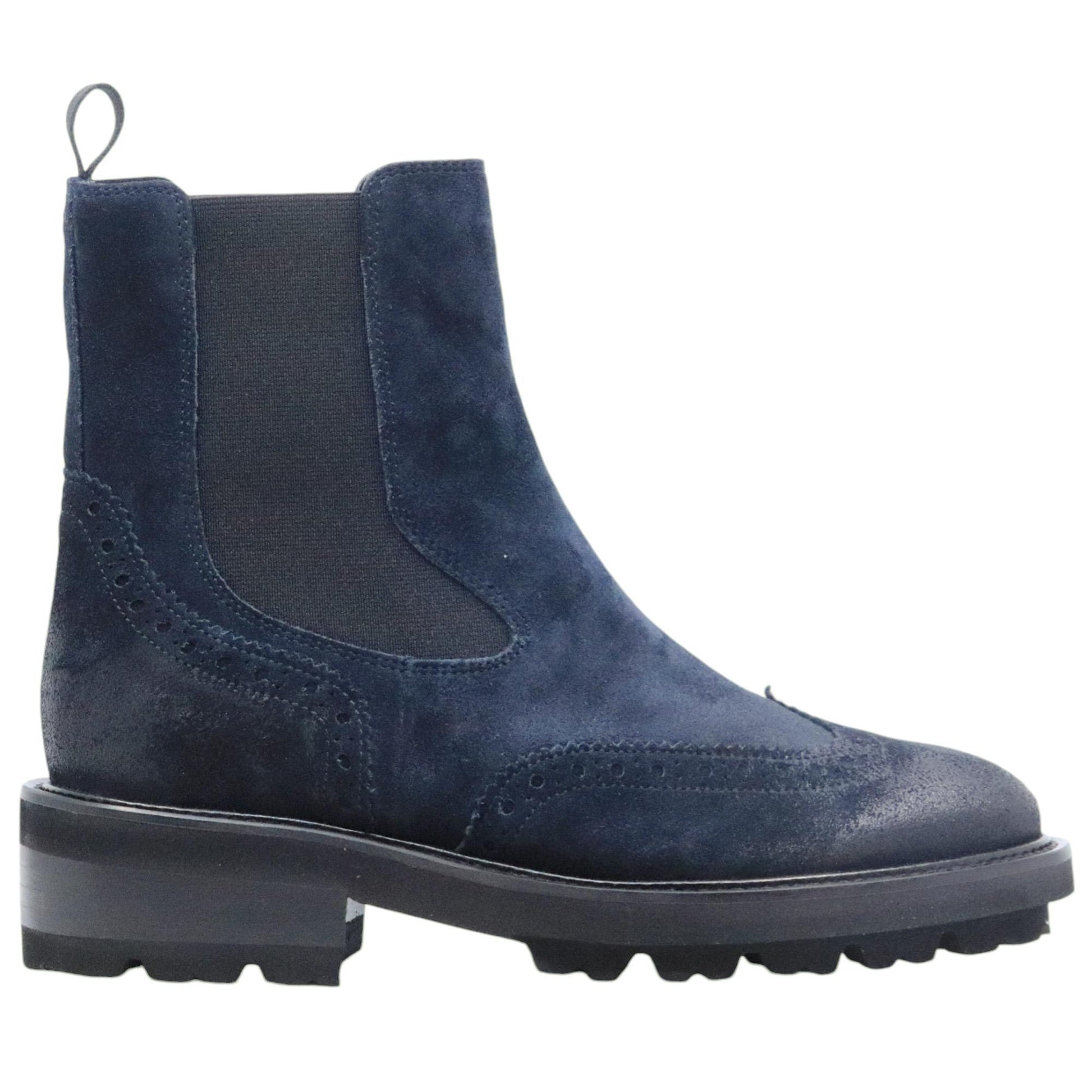 Chelsea Boot donna Triver Flight modello 446 24 in camoscio blu ingrassato 