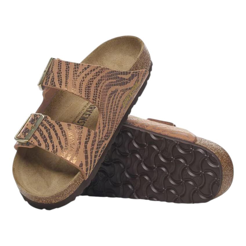 Birkenstock Arizona Zebra Pecan sandalo doppia fibbia color bronzato zebrato 
