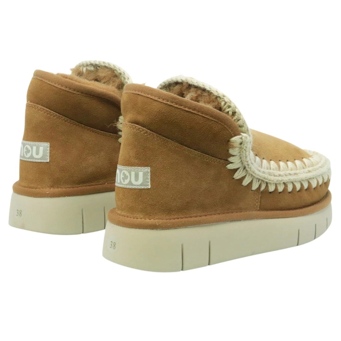 Sabot MOU Bounce Clog Metal Logo 531001 in pelle di montone cognac 