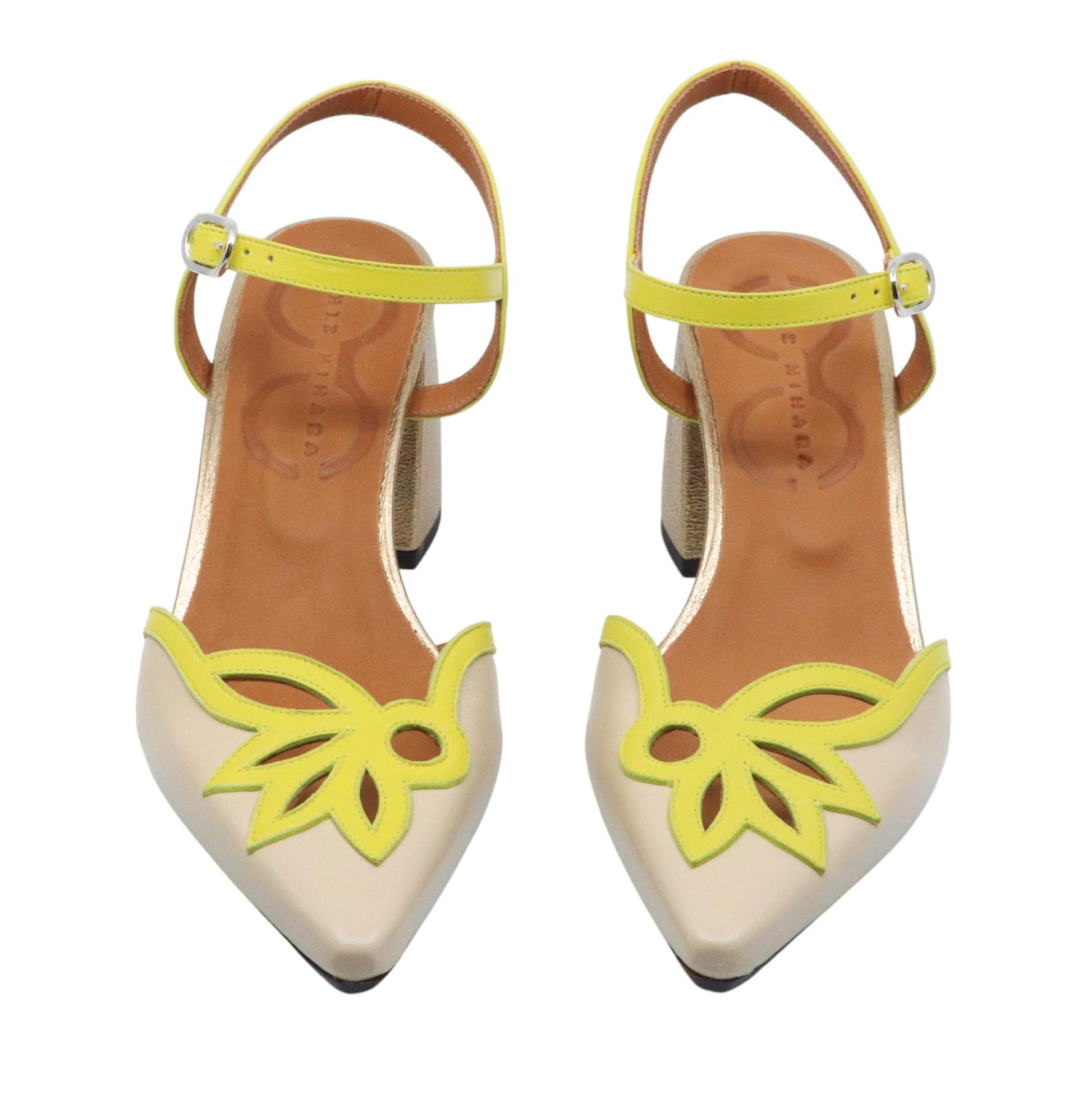 Chie Mihara Abina slingback donna in pelle crema 