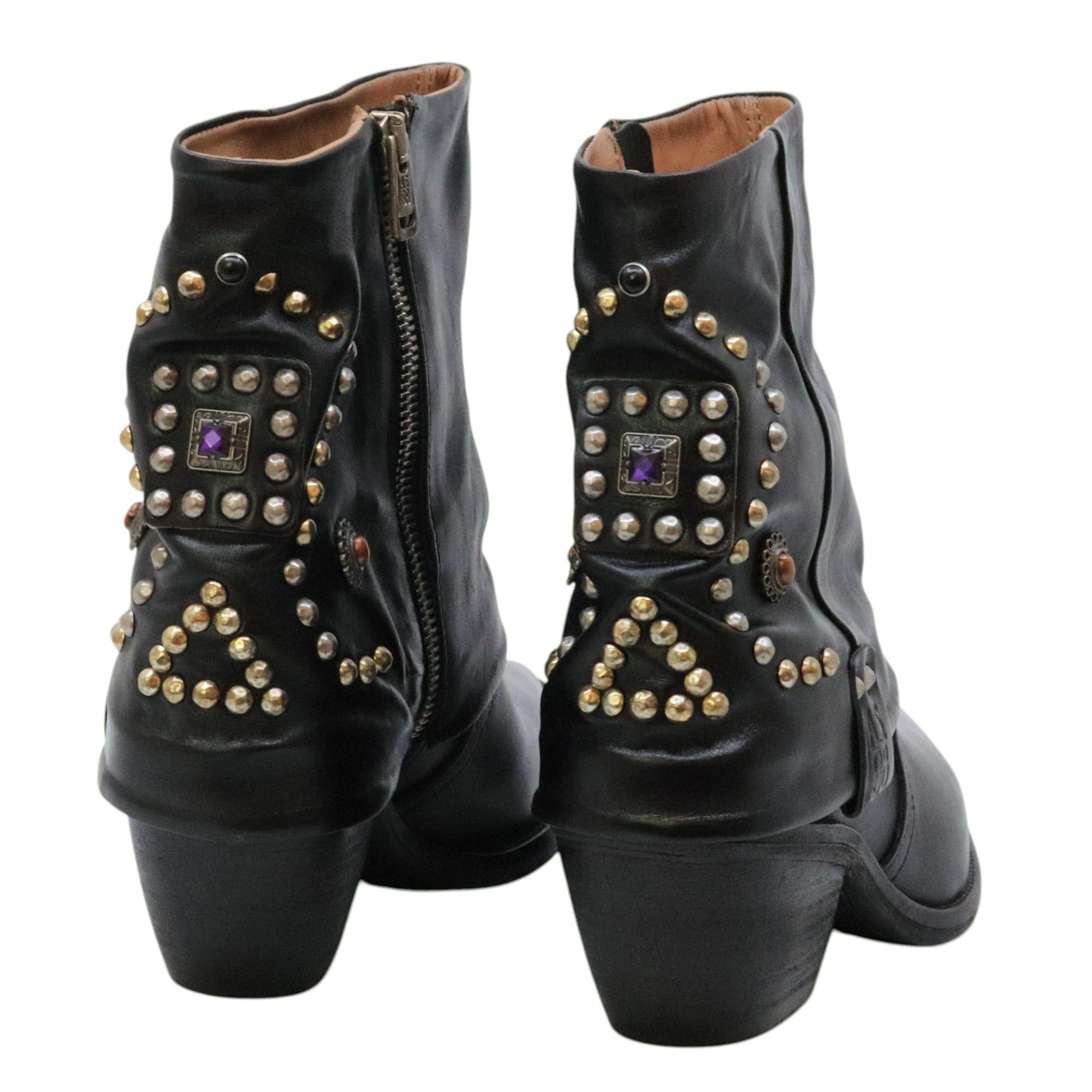 AS98 Caneva B84216 stivaletto donna in pelle nera 