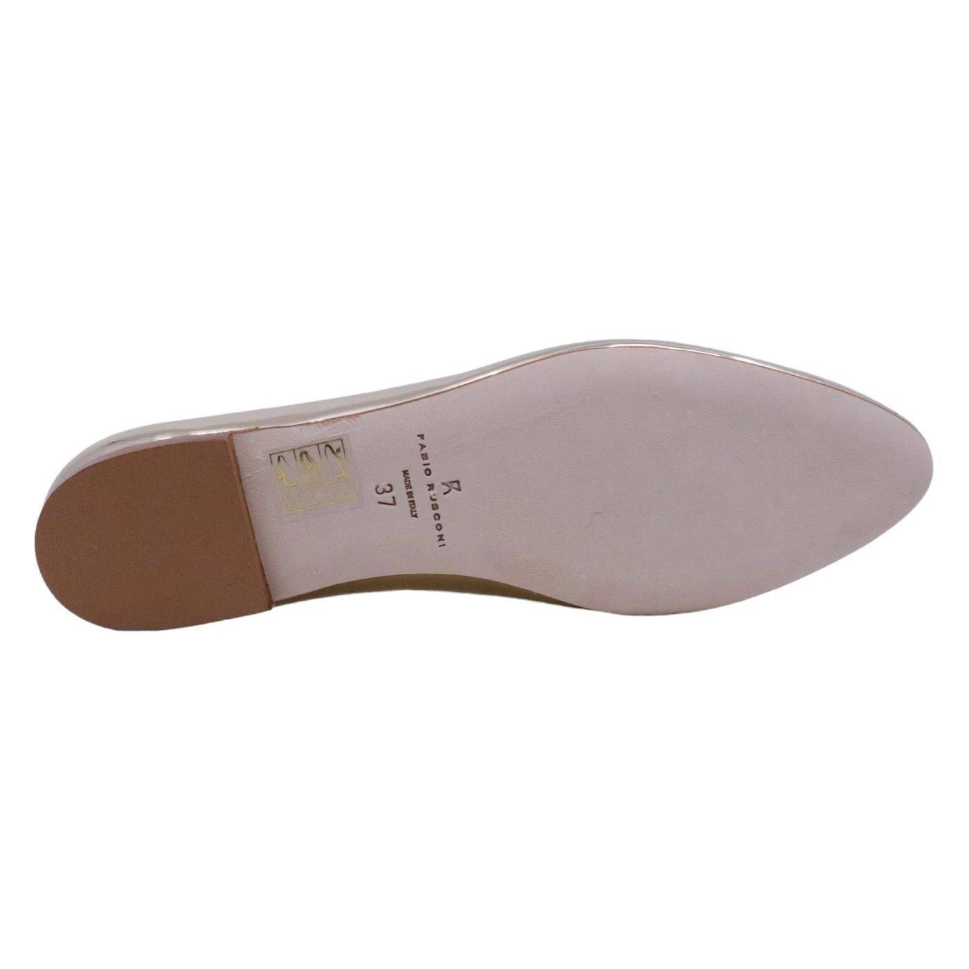 Ballerina Fabio Rusconi S3442 da donna in morbida pelle specchiata di colore platino 