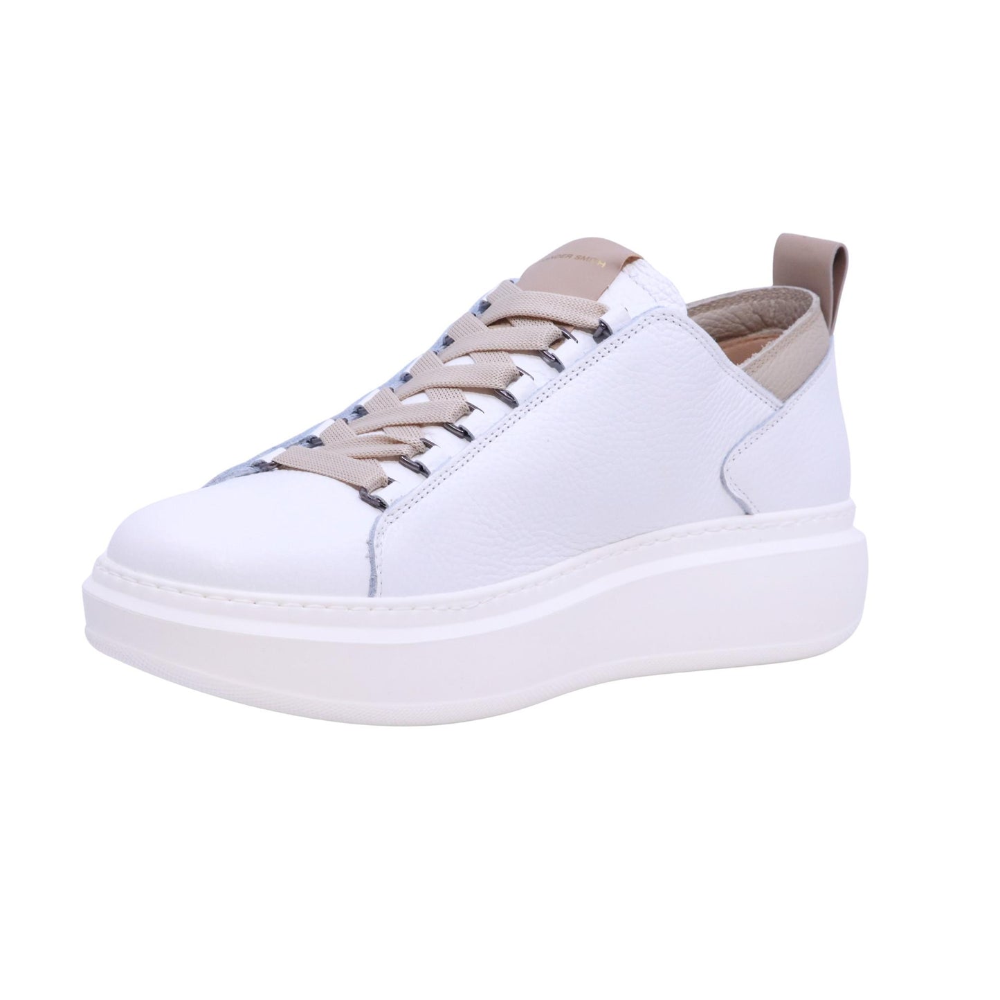 Alexander Smith Wembley Deconstructed White Dark Ivory sneaker uomo in pelle bianca 