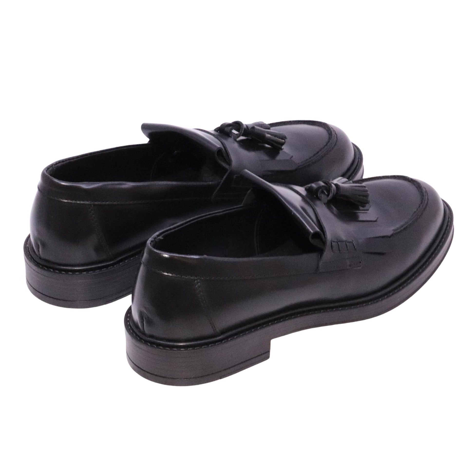 Pawelk's 25442 mocassino uomo in pelle nera con nappine 