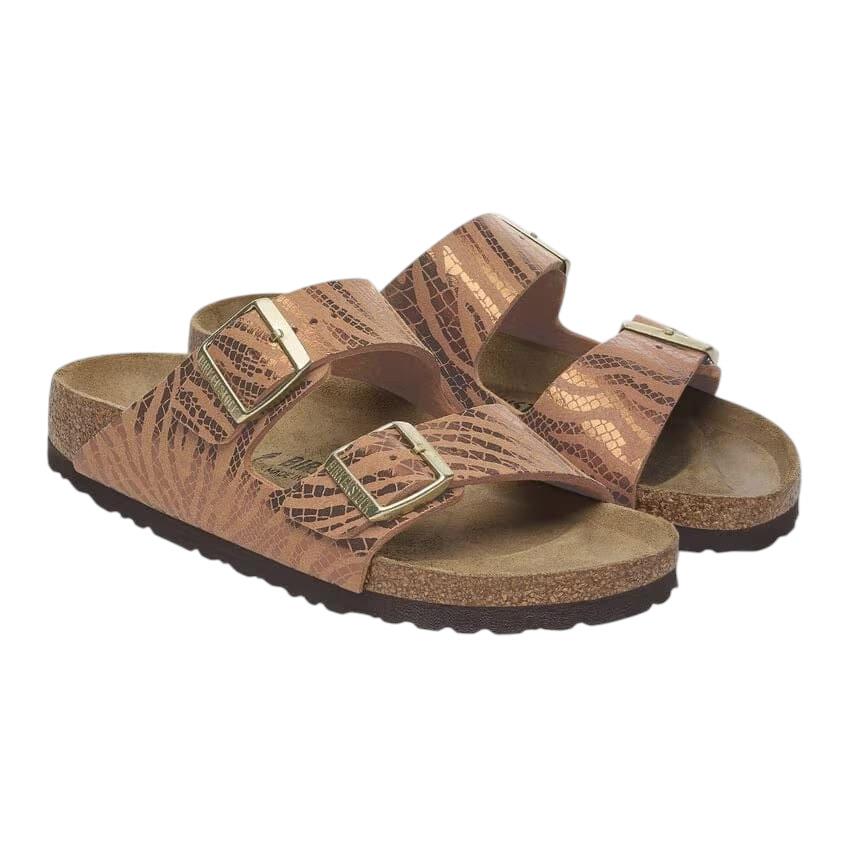 Birkenstock Arizona Zebra Pecan sandalo doppia fibbia color bronzato zebrato 