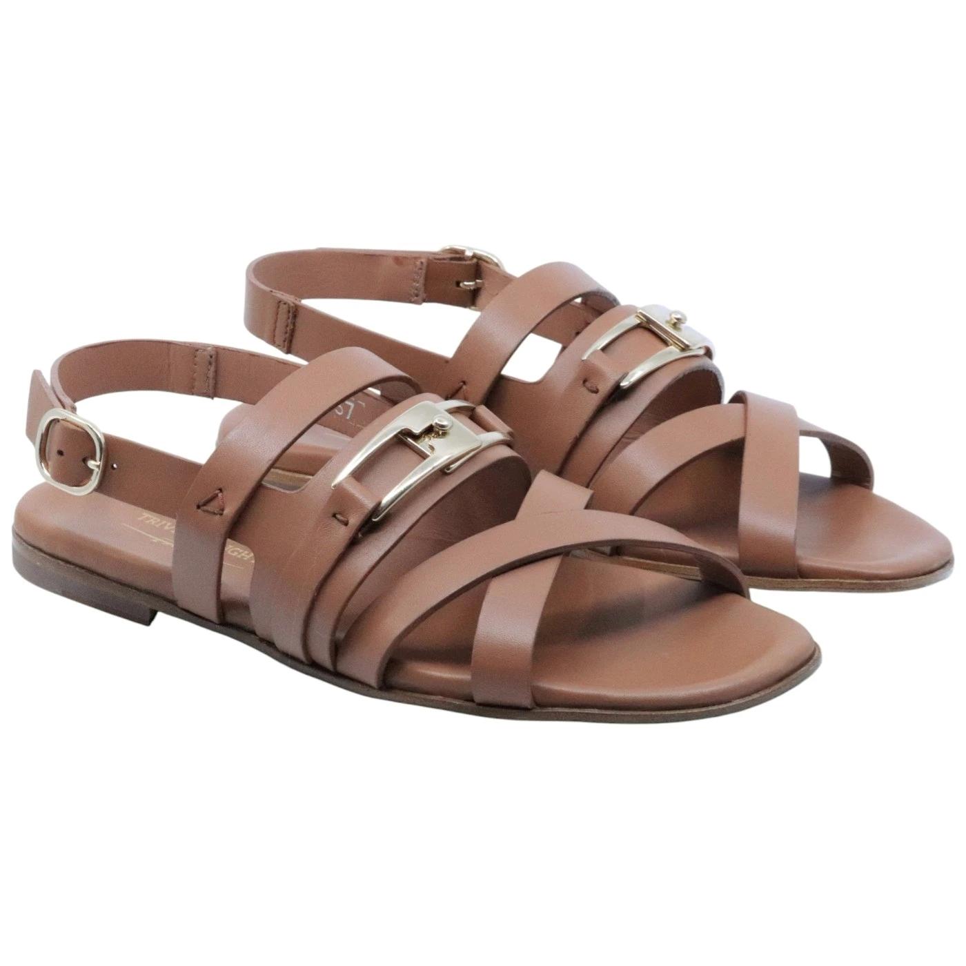 Sandalo donna Triver Flight 606 04 in pelle marrone 