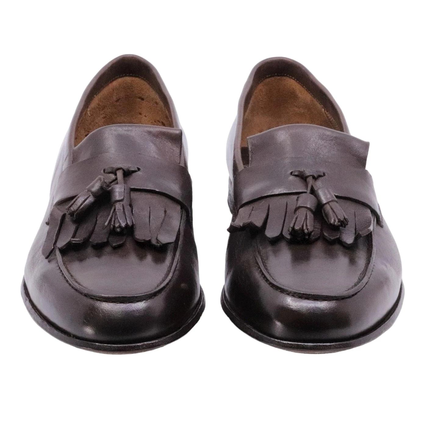 Mocassino uomo Crispiniano 02 in pelle nappata marrone 