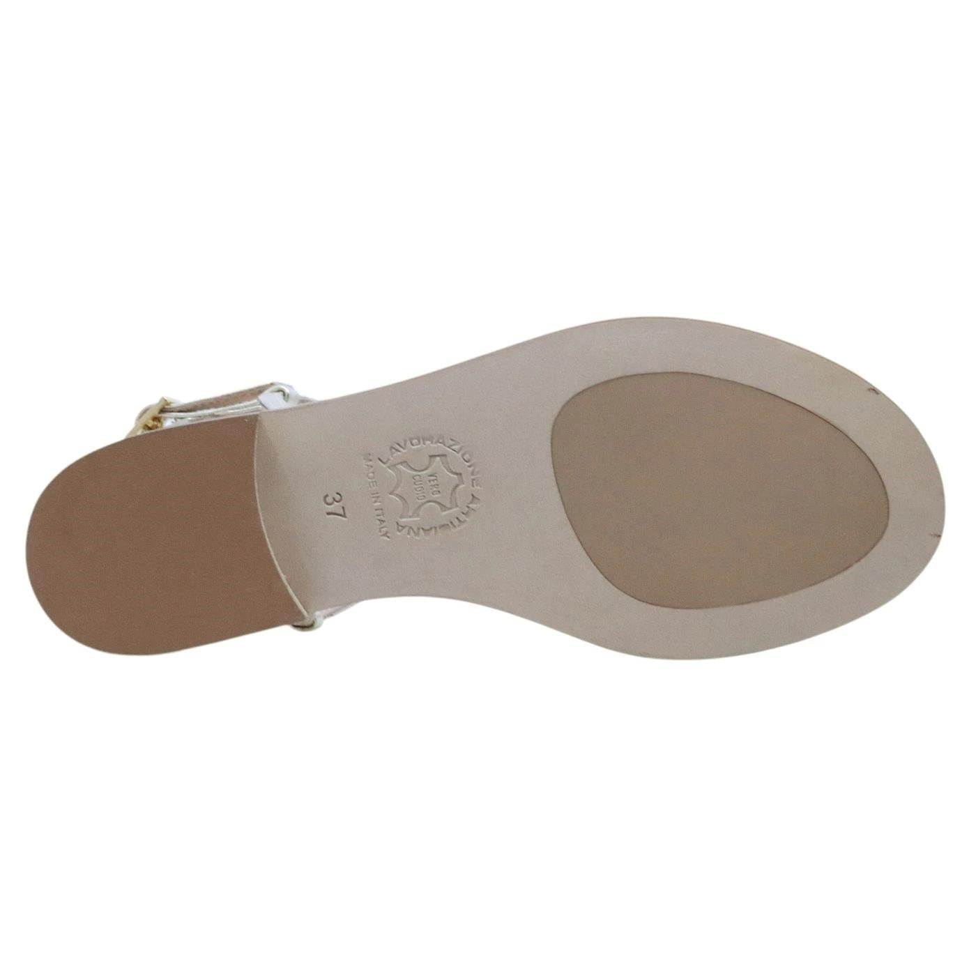 Paolo Ferrara 3026 T15 Diamante Platino sandalo caprese donna in pelle platino 