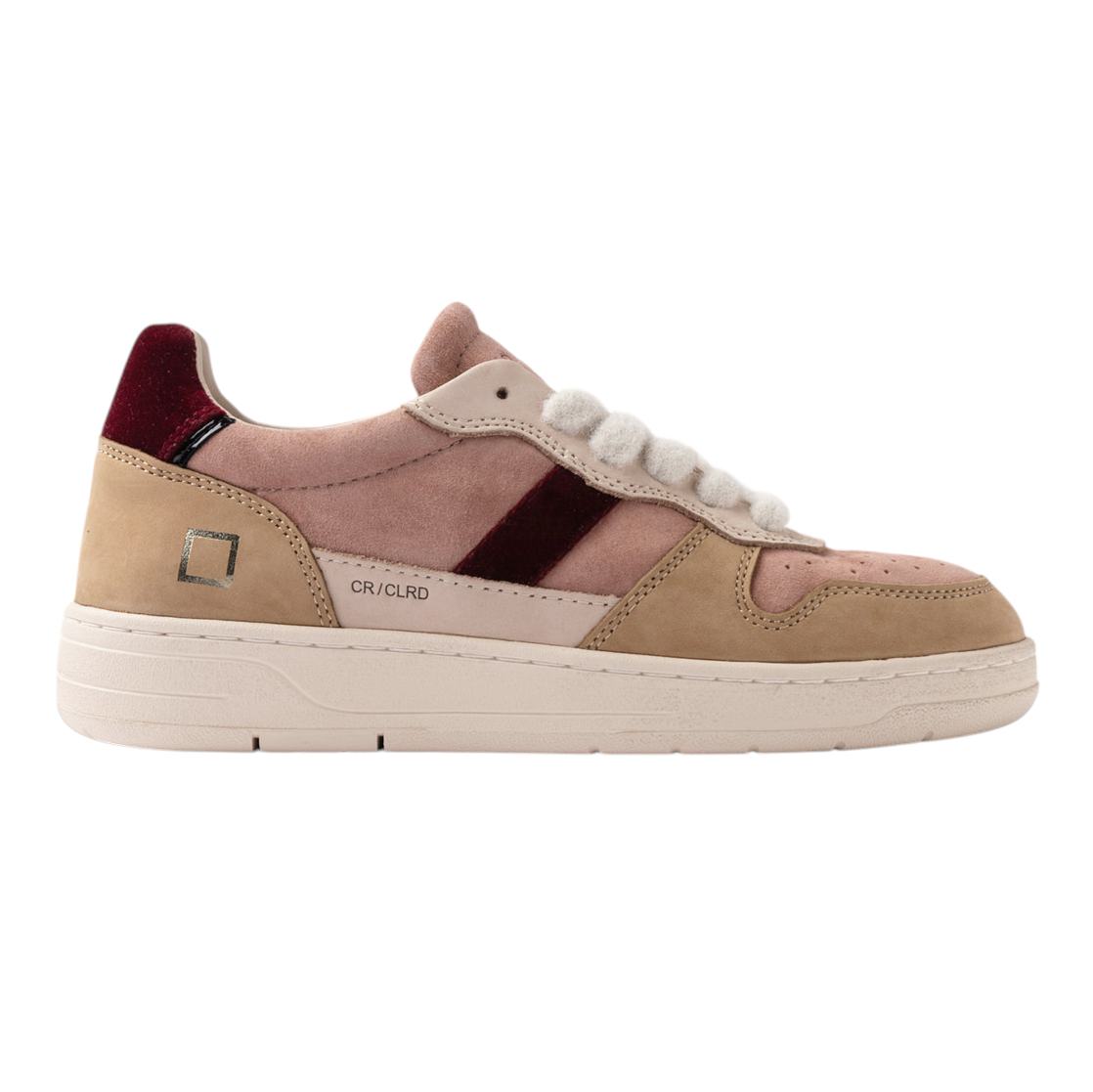 DATE Court 2.0 Colored Rose C2 CO RS sneaker donna in suede rosa e nabuk camel 