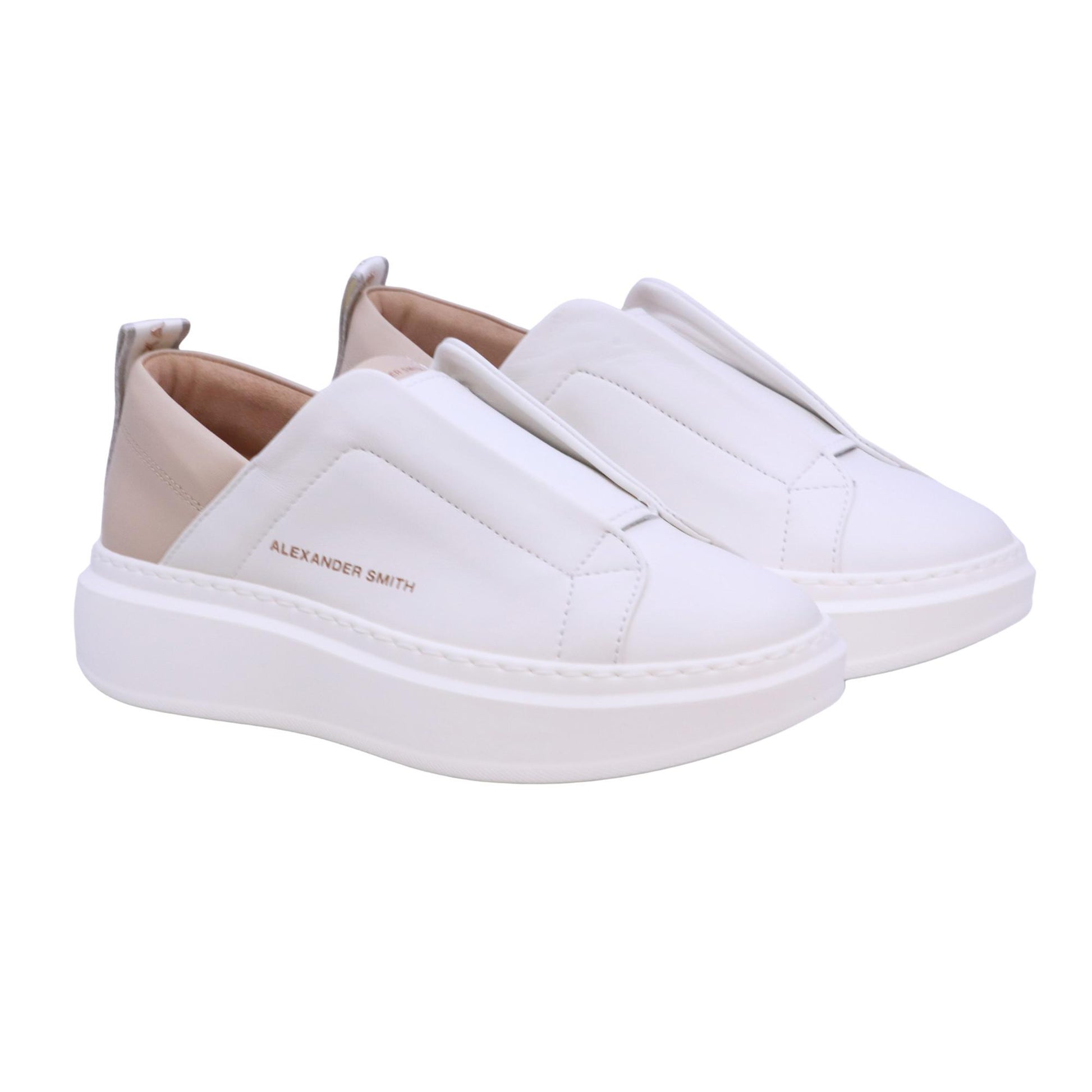 Alexander Smith Wembley sneaker slip-on donna in pelle bianca 