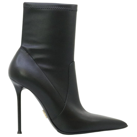 Sergio Levantesi Loretta56 tronchetto donna in pelle elasticizzata nera 