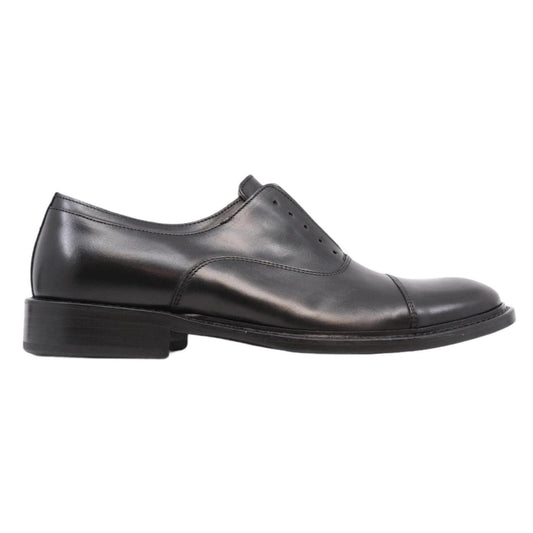 Scarpa Oxford da uomo di Seboy's in pelle nera spazzolata 