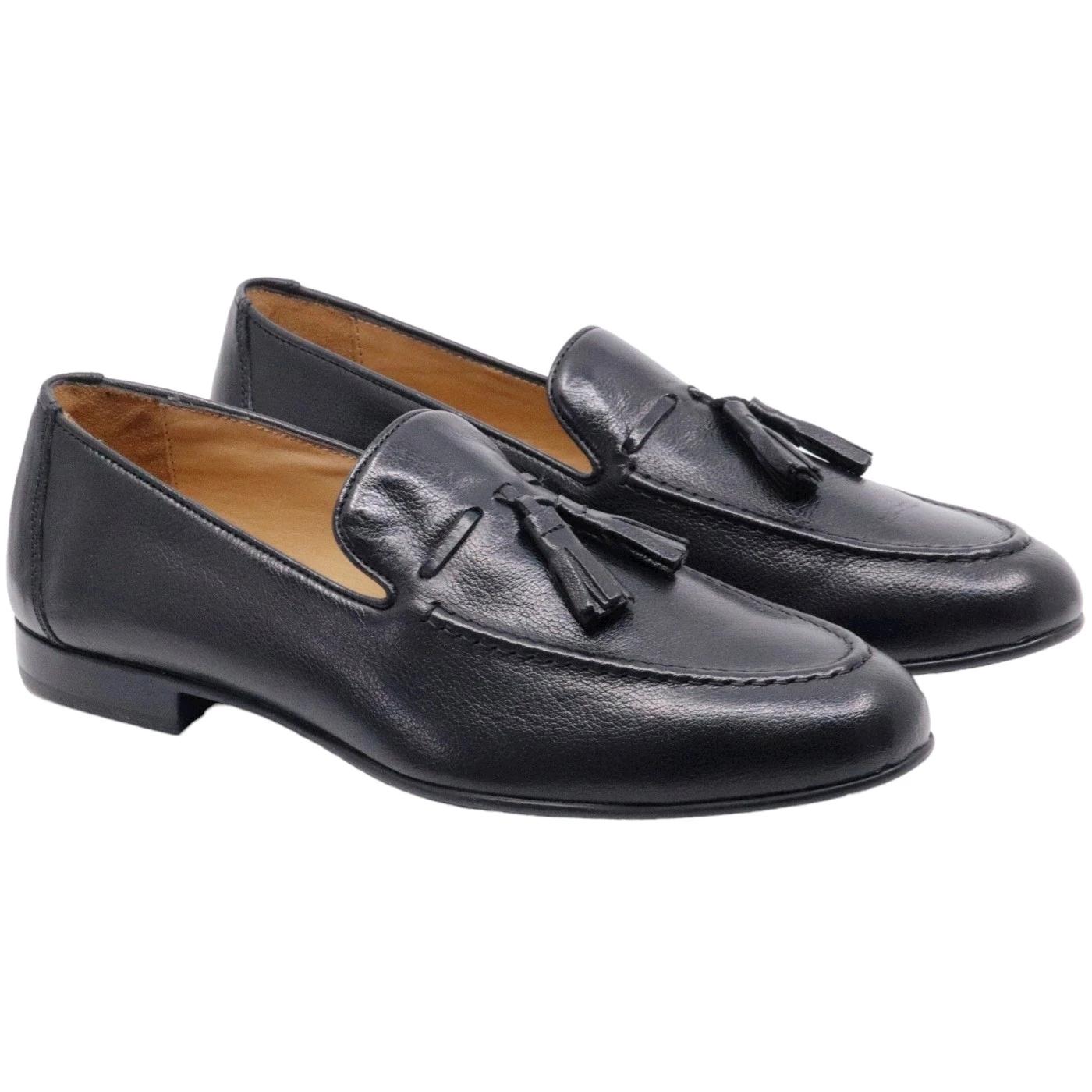 Mocassino uomo Antica Cuoieria in pelle nera 